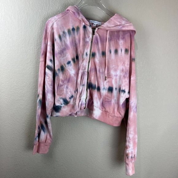 Young Fabulous & Broke Womens Full Zip Hoodie Drawstring Medium Pink Tie‎ Dye - Picture 1 of 12